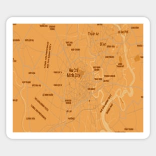 Ho Chi Minh city golden yellow map Sticker